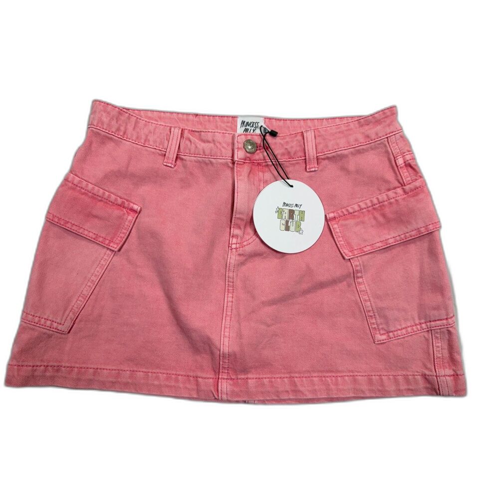 Princess Polly Pink Denim Skirt Size 6 High Rise Summer Casual NWT